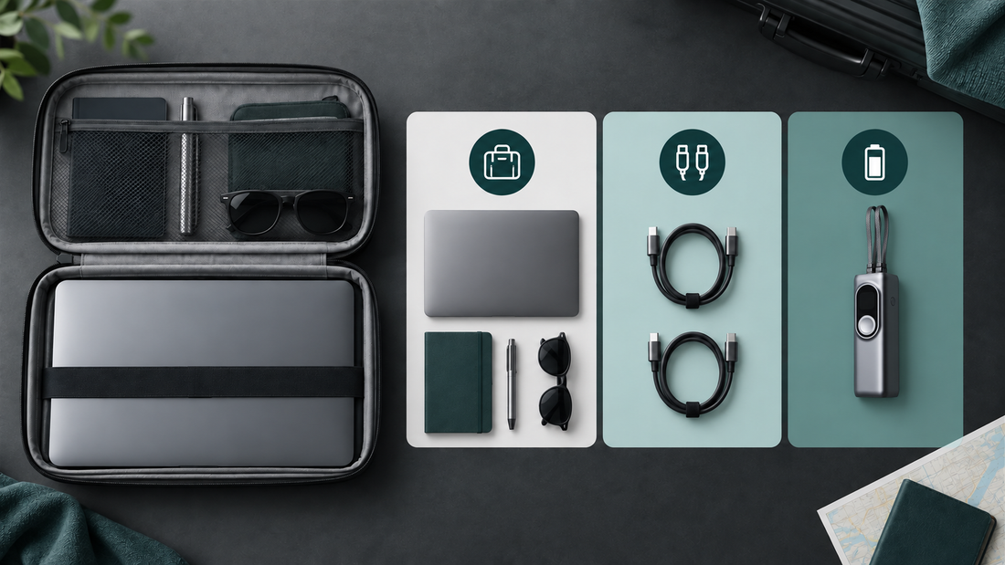 Travel packing checklist for a built-in cable power bank