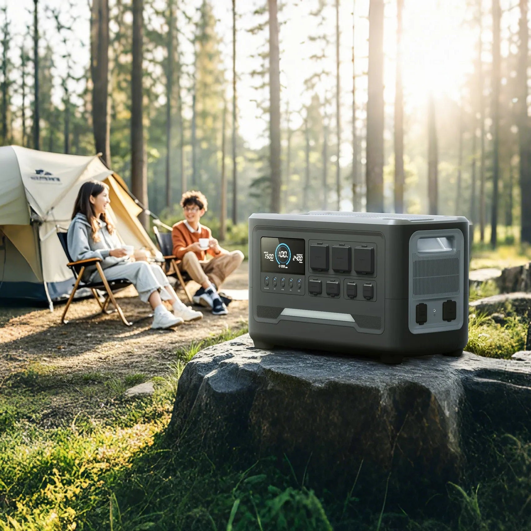 iFORWAY 2048Wh portable power station built with an ultra-safe LiFePO4 battery for long-lasting home backup 