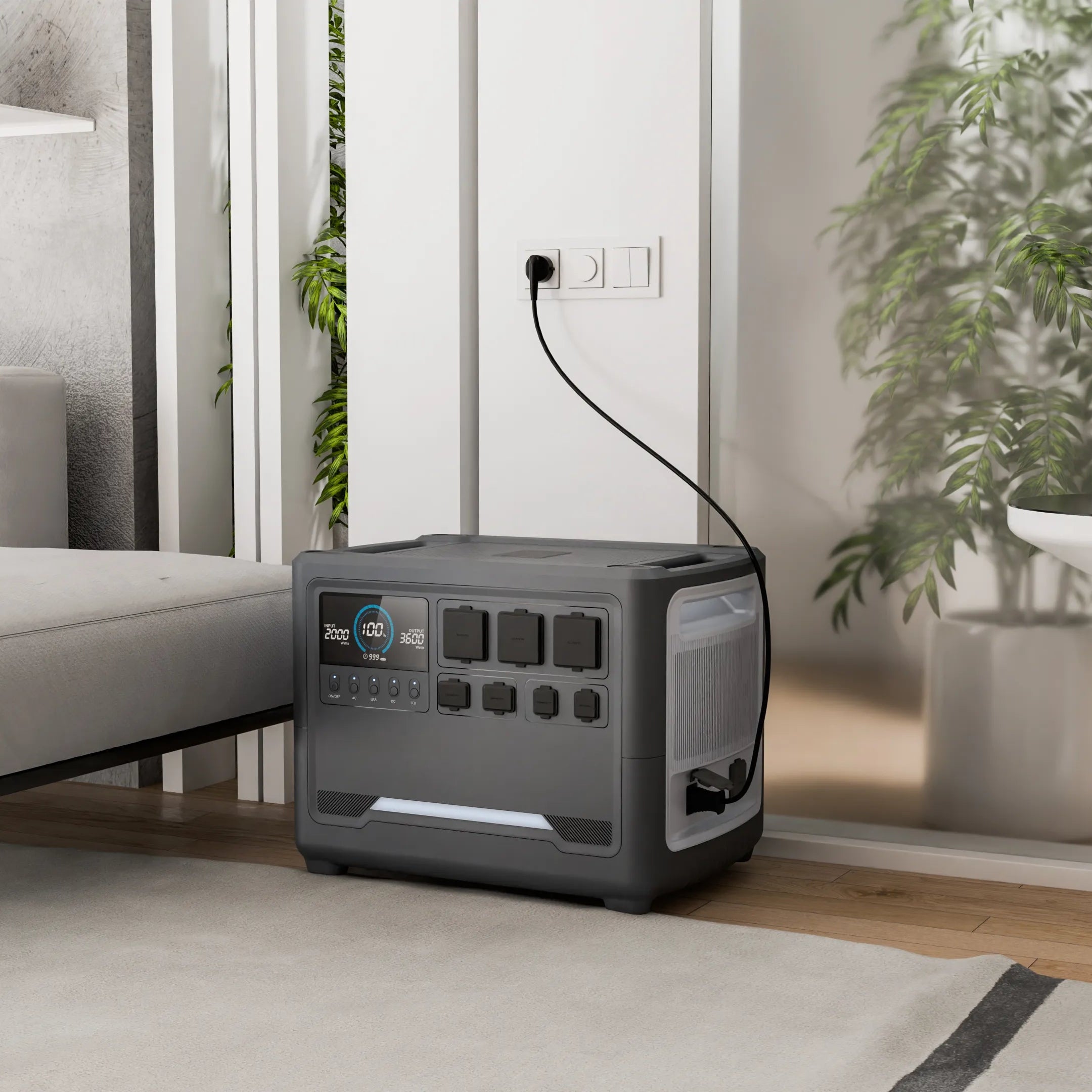 iFORWAY high-capacity battery station featuring ultra-fast AC charging technology, reaching a full charge in approximately two hours.