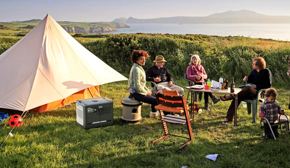 iFORWAY high-capacity power station supporting a large family camping trip. Designed for multi-person scenarios, its massive high power output drives various appliances from lights to speakers. Offering stable performance and superior safety, it ensures a worry-free outdoor experience for the whole family. This Built Tough energy hub is the perfect center for off-grid living, delivering Power On the Go and helping you Grab the sun with solar recharging capabilities for sustainable adventures.