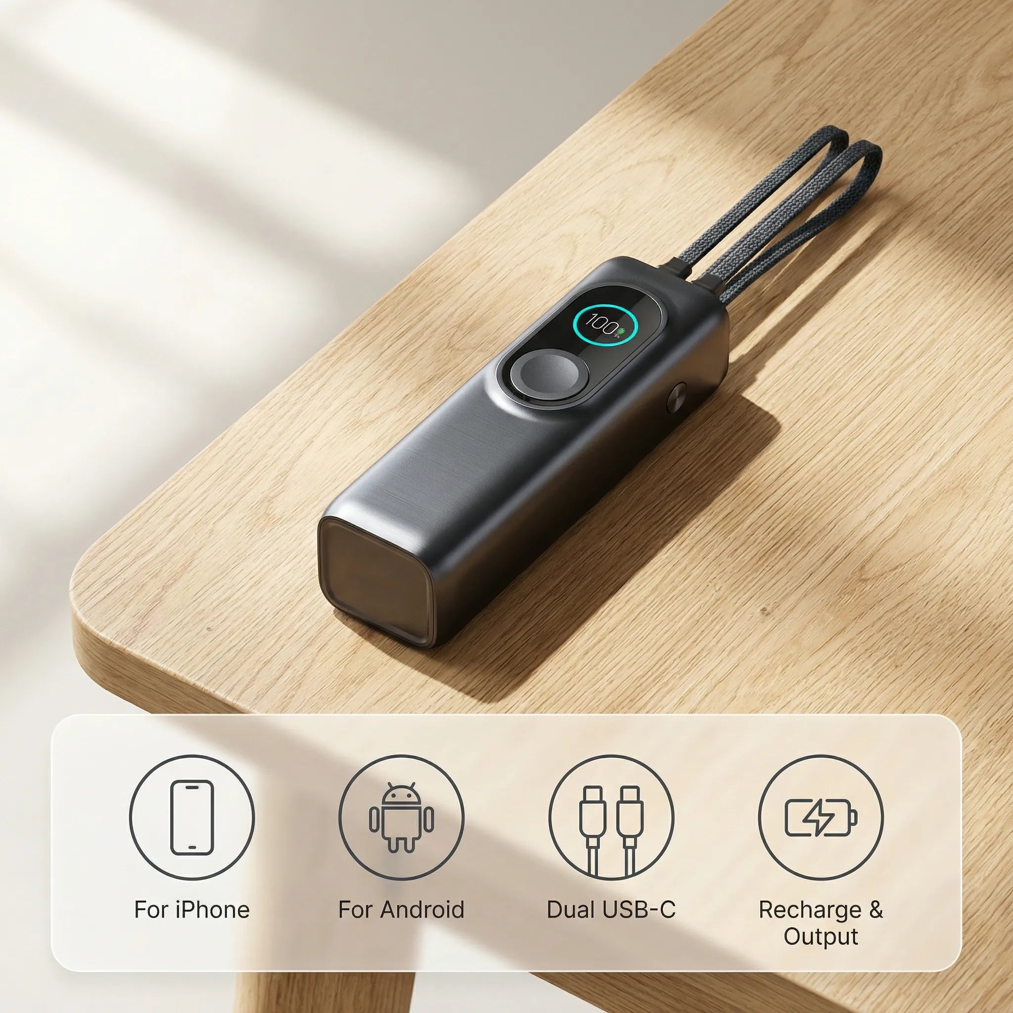 iFORWAY versatile power bank capable of charging up to five devices simultaneously with its three extra 100W USB-C ports.
