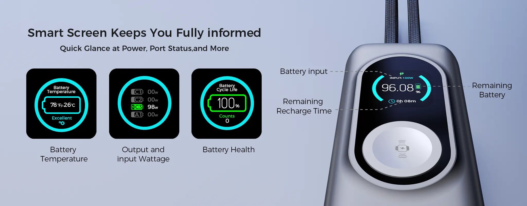 Digital Display Portable Charger