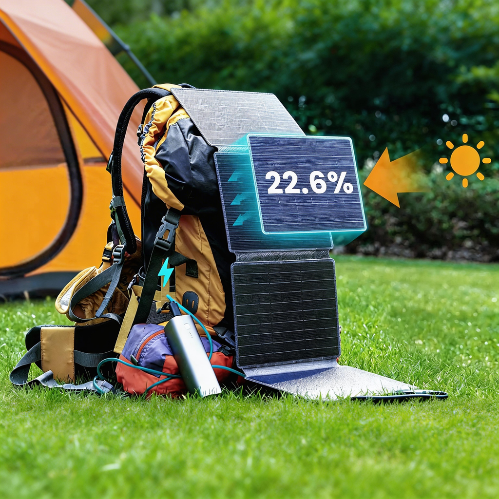 Close-up of the iFORWAY solar charger power hub featuring fast USB-C charging ports to keep devices ready in no time.
