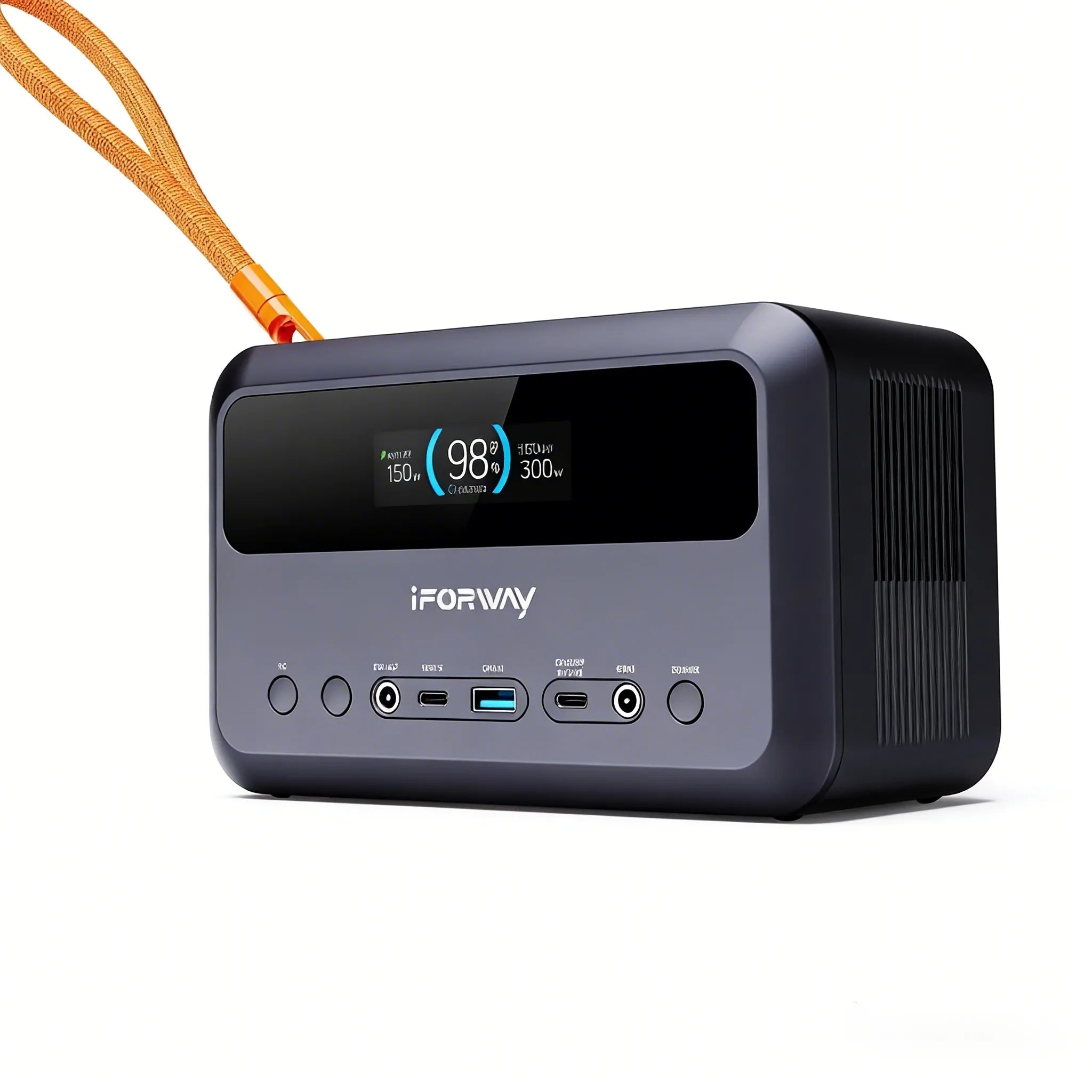 iFORWAY ultra-compact portable power station with 300W output, designed for effortless storage in backpacks 